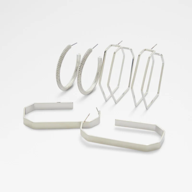 الدو BRYDALE Multipack Silver-Tone Earrings Set